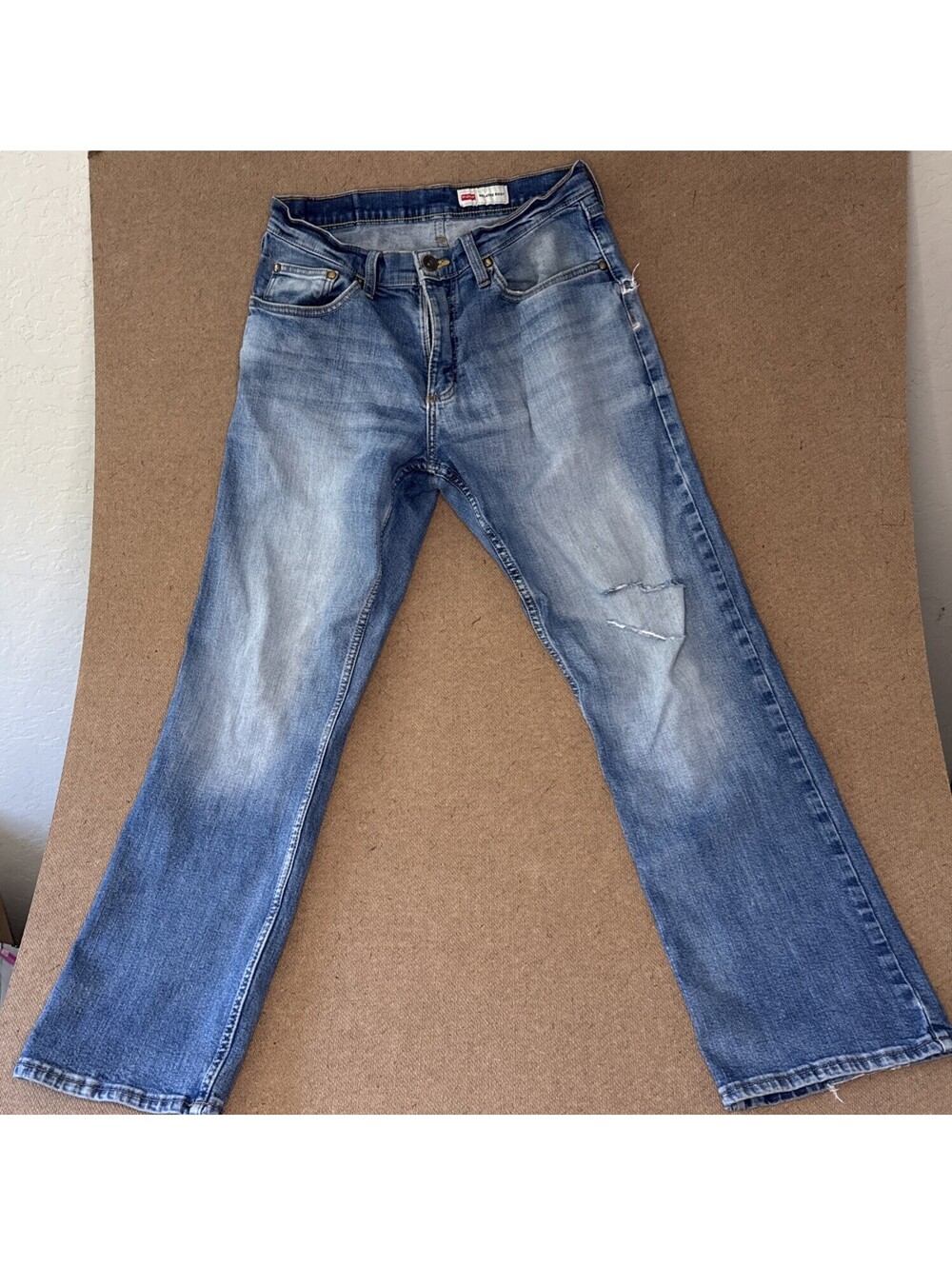Vintage Y2K Wrangler Flying W Relaxed Bootcut Jeans High Rise Distressed 28x29